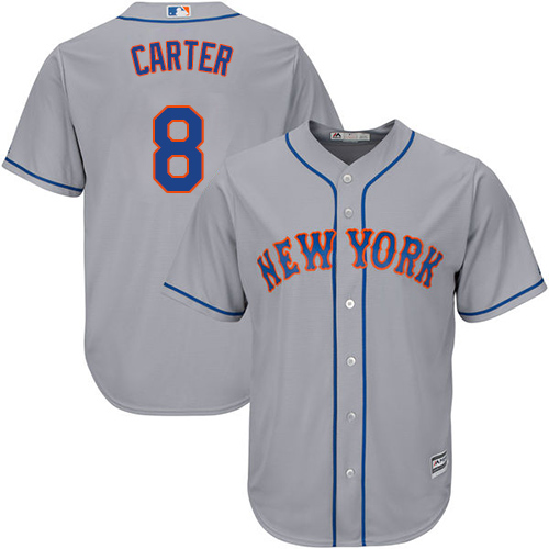 Mets #8 Gary Carter Grey Cool Base Stitched Youth MLB Jersey